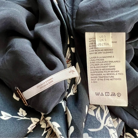 Free People Women Flounce Sleeve High Neck Mini Dress Black Floral Bareback S - Picture 7 of 10